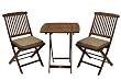 Outdoor Interiors Eucalyptus 3 Piece Square Bistro Outdoor Furniture Set - includes cushions