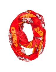 Sports: NFL Kansas City Chiefs Sheer Infinity Scarf, One Size, Red - Little Earth