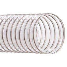 Hi-Tech Duravent Lightweight Series Thermoplastic Polyurethane Duct Hose, Wire Reinforced, Clear, 8" ID, 8.3500" OD, 25' Length