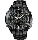 Casio Edifice Quartz Black/Yellow Dial Black Band - Men's Watch EFA132BK-1AV