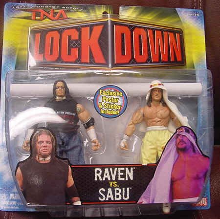 WWE Action Figure-RAVEN VS SABU TNA TWIN PACKS #3 TOYBIZ WRESTLING FIGURE-Wrestling WWE Action Figure