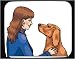 Mouse Pad with body, individuals, individual, humans, girl, woman, gun, person, dog, human, sporting, setter, persons, mistress, dogs, irish, people, owner