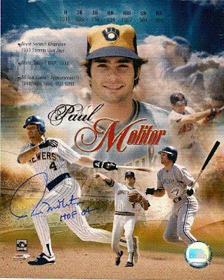 Autographed/Hand Signed Hof Paul Molitor Milwaukee Brewers 8x10 Photo