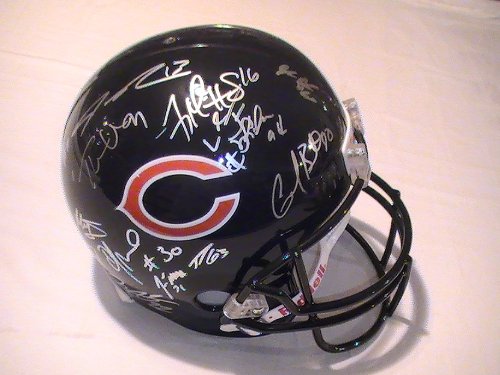 2011 CHICAGO BEARS TEAM SIGNED AUTOGRAPHED FULL SIZE HELMET FORTE HESTER URLACHER COA + HOLOGRAM