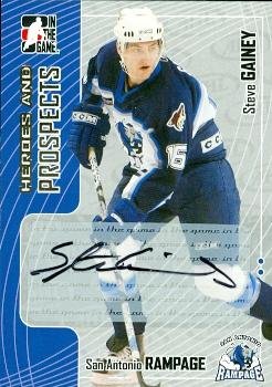 Steve Gainey autographed hockey card Phoenix Coyotes 2006 In The Game A-SGAB0085EMGVE 