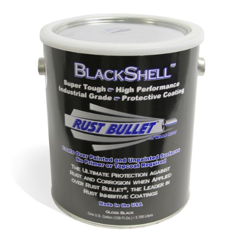 Rust Bullet BSG BlackShell Rust Preventive and Protective Coating Paint, 1 Gallon Metal Can, Gloss Black