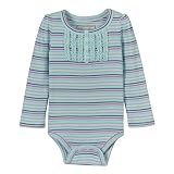Infant Girls' Cherokee Long-Sleeve Ruffle Henley - Coldwater Stripe