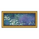 Water Lilies: Morning by Claude Monet - Antique Gold with Rope Frame