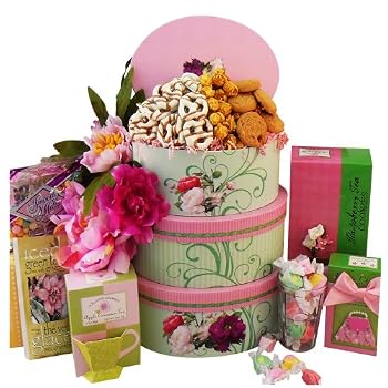 Set A Shopping Price Drop Alert For Art of Appreciation Gift Baskets   Fanciful Flavors Gourmet Tea and Snacks Tower