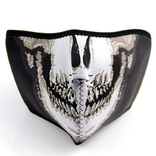 Reversible 2 Way Skull Black Neoprene Vent Half Face Mask Facemask Riding Cycling Bike Mountain Bike MTB Bicycle Cycle Bicycle Motocross BMX Adventures X-Sports Extreme Sport