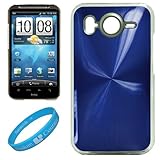 Blue Metallic Protective Rubberized Crystal Hard Case Cover for HTC Inspire ....