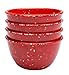 Zak Designs Confetti 4-Piece Pub Prep Bowl Set, 4-Inch, Red