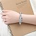 Bamoer 2015 Silver Mother and Children Hand-painted Flower Charm Glass Bead Bracelet