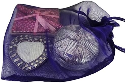 Decorative Box Indian Handmade Trinket Diary Womens Cosmetic Pouches Mirror Home Decor Vintage Style Notepad Lac Beaded Material Antique Jewelry Box Christmas Gift