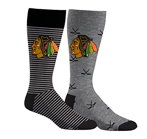 NHL Men's Chicago Blackhawks 2-Pack Dress Socks