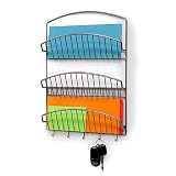 Three Tiered Letter Holder - Wall Mounted (Chrome) (15.75 H x 12 x 2.5 D)