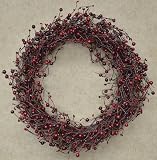 Wreath - 20 Country Berry Pips Burgundy Red - Rustic Primitive