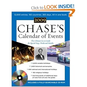 Chase's Calendar of Events 2009 (Book + CD-ROM): The Ulitmate Go-To Guide for Special Days, Weeks,... by Editors of Chase's Calendar of Events