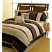 Black Jacaranda Striped Micro Suede Luxury Bed in a Bag Comforter 6 piece Bedding Set - Queen Size