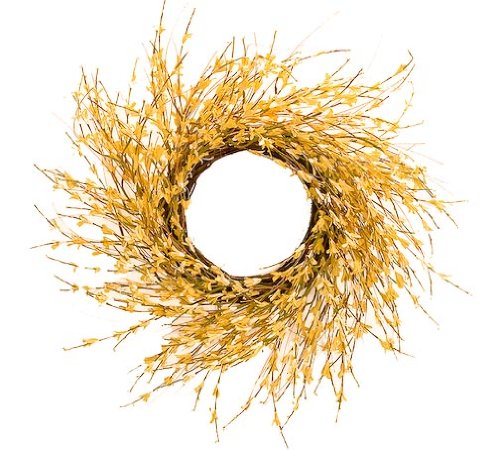 New ArteFlorum Forsythia Wreath Small in Light Yellow Set of 2 High Quality Modern Design Beautiful