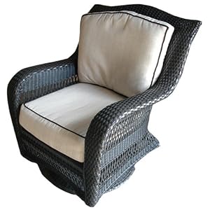 Ebony All-Weather Wicker Swivel Glider by