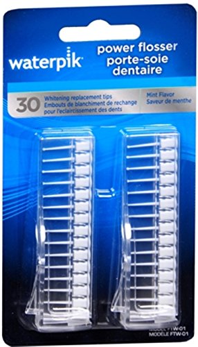 Waterpik Power Flosser Whitening Replacement Tips Mint Flavor FTW-01 30 Each