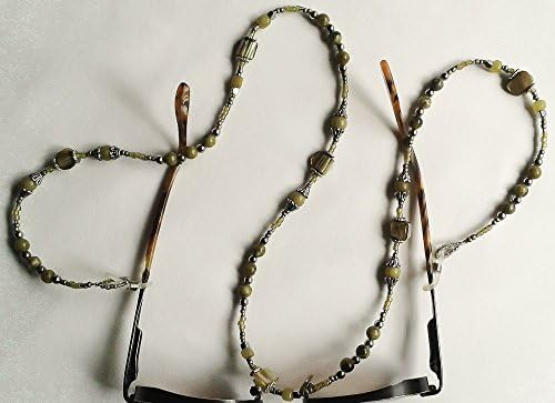 New Jade gemstone and Yellow Turquoise Eyeglass Chain #EY140