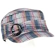 New Light Cotton Plaid Cadet Military Cabby Cap Hat Navy