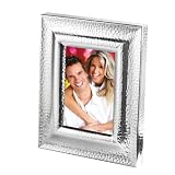 CUPECOY DESIGN Wide Profile Hammered Silver Plated Photo Frame, 4 by 6-Inch