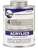 SCIGRIP 4 Acrylic Solvent Cement, Water-thin, 1 Pint Can with Screw-On Cap, Clear