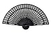 Quasimoon PaperLanternStore.com 8 Inch Black Folding Wood Panel Hand Fan with White Organza Bag for Weddings