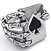 KONOV Mens Stainless Steel Ring, Gothic Skull Hand Claw Poker Playing Card, Black Silver