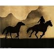 (16x20) Cowboy and Horse Silhouette Art Print Poster