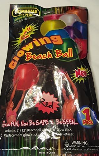 Glow In The Dark Light Up Beach Ball Red