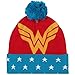 DC Comics Wonder Woman Pom Beanie, Red/Blue, One Size