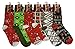 Sumona 6 Pairs Women Colorful Fancy Design Soft & Stretchy Novelty Crew Socks (Merry Christmas)