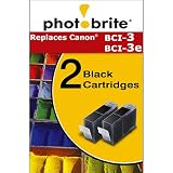 Photobrite 2-pk. Printer Cartridge Compatible for Canon BCI-3/ 3E - Black