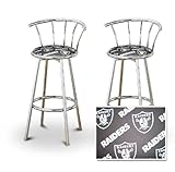 Set of 2 Metal Swivel Barstools (29" Chrome) (Raiders)