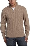 Alex Stevens Men's 100% Cotton Half Zip Cable Mock Sweater