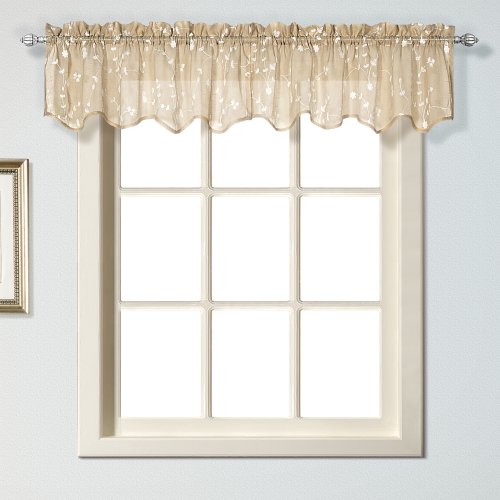 United Curtain Savannah Shaped Valance, 51 by 13-Inch, Taupe