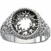 14K White Gold Crown of Thorns Man's Ring