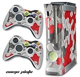 New XBOX 360 Console Protective Decal Skin - CamoPlate - Red