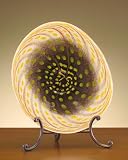 Hand-Blown Glass Plate Swirl and Dot Design