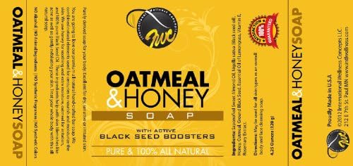 Oatmeal & Honey Soap with Active Black Seed Boosters (4.25 oz, 120g)