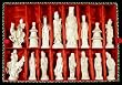 Handmade Black & White "Chinese Mythology" Bone Chess Set