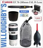 Canon EF 70-200mm f/4L IS USM Lens + Canon ET-74 Lens Hood + Canon Deluxe Lens Case + Lens Pen Cleaning System + Giotto's Super Rocket Air Blower + Professional 67mm Multi-Coated 3pc Essential Filter Kit & Much More! Willoughby's Est. 1898 Canon Lens Bundle