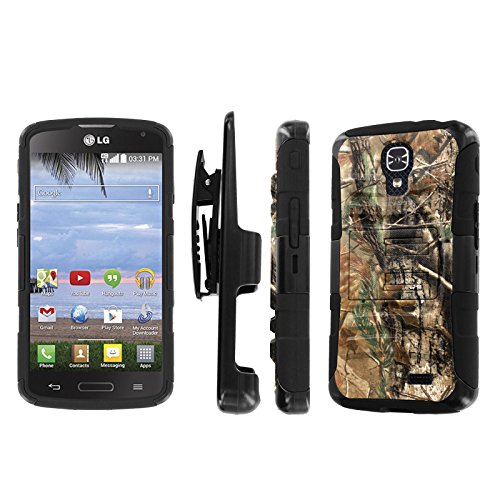 NakedShield LG L31G / LG Access LTE (Hunter Camouflage) Combat Tough Holster KickStand Armor Phone Case
