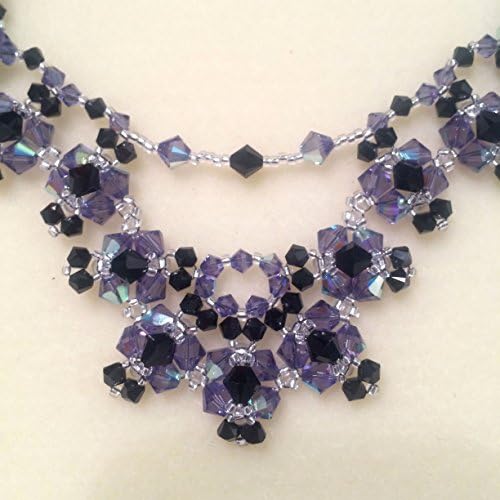 Swarovski Elements Tanzanite and Jet Crystal Necklace "Classy, Flashy Crystal"