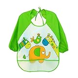 Topie Waterproof Sleeved Bib, 2 To 4 Years, Bigger Size, 1Pc-Green