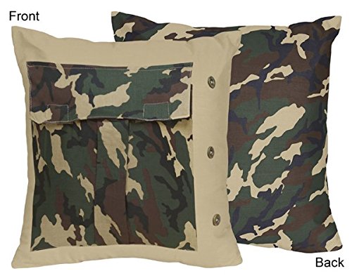 Green Camo Decorative Accent Throw Pillow by Sweet Jojo Designs